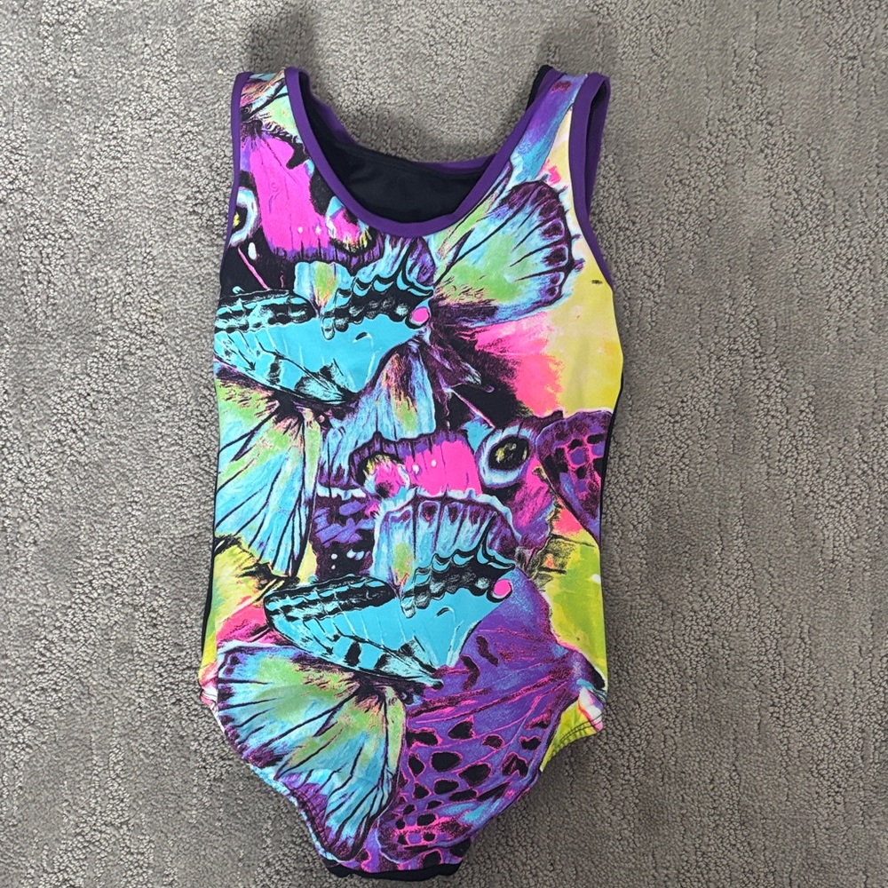 Colorful Butterfly Print kids Leotard